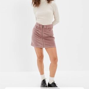 American Eagle aerie NWT Zip-Up Corduroy Mini Skirt 00 & 14  XS & L mauve pink